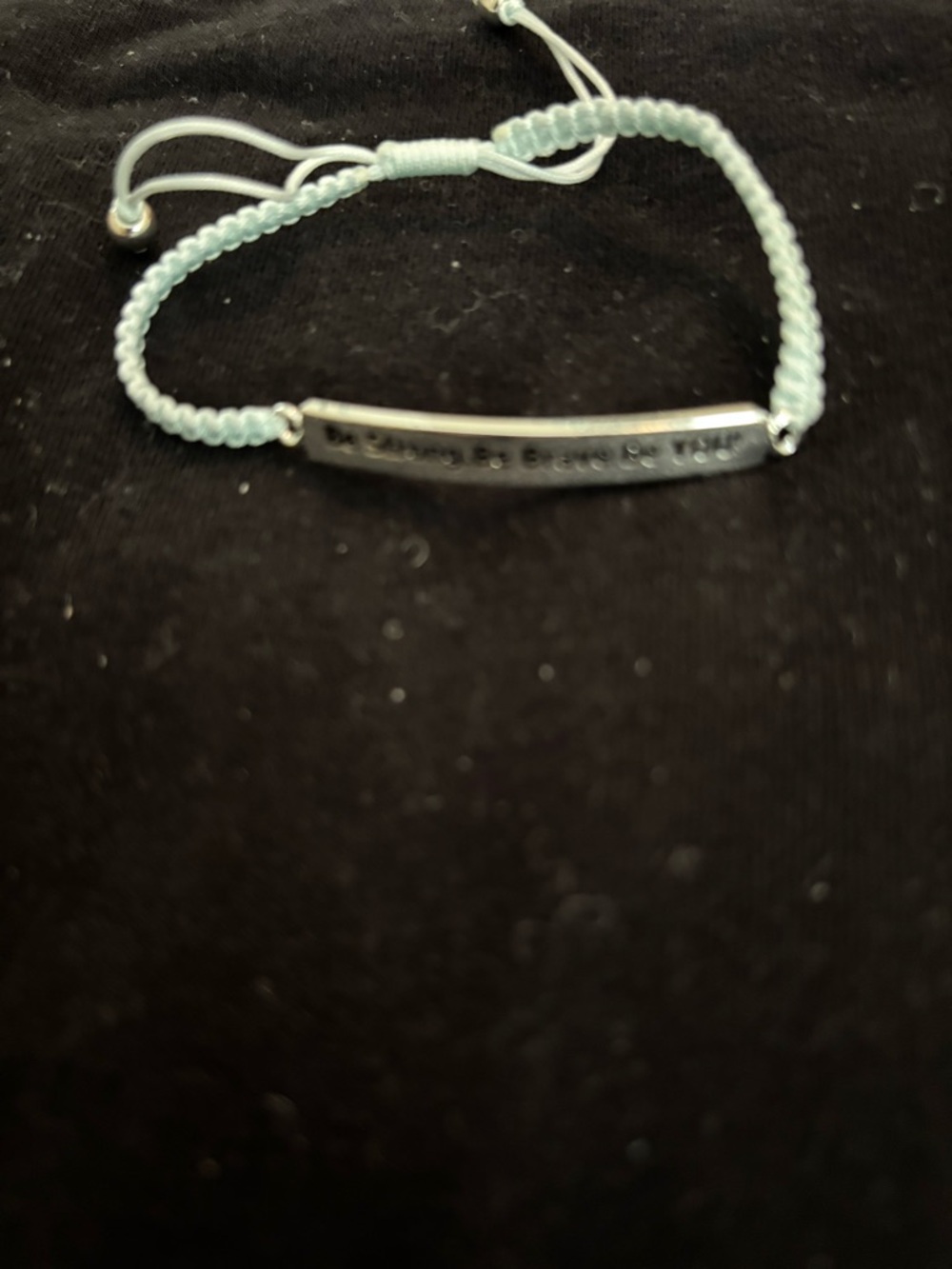 Mint Braided Cord Bracelet with Silver Bar